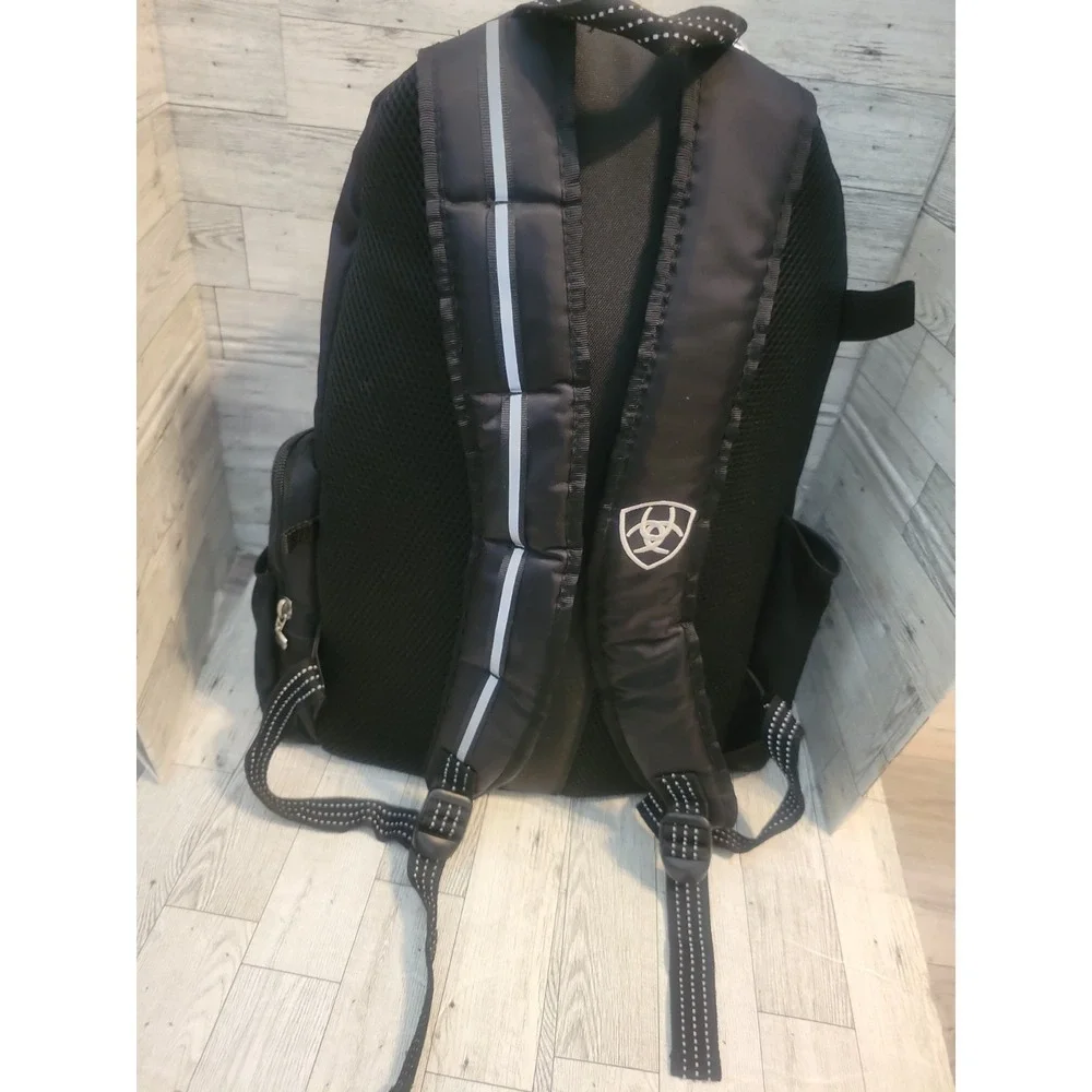 Ariat Ring Backpack Black Zip Closure, Zipper Pockets Unisex Adults